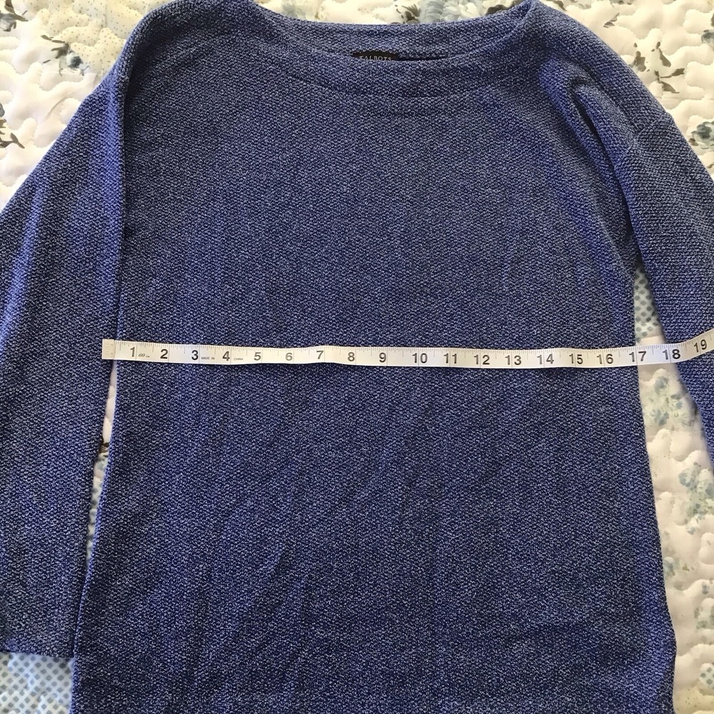 Talbots Sweater Women XS Blue Textured - Picture 8 of 9